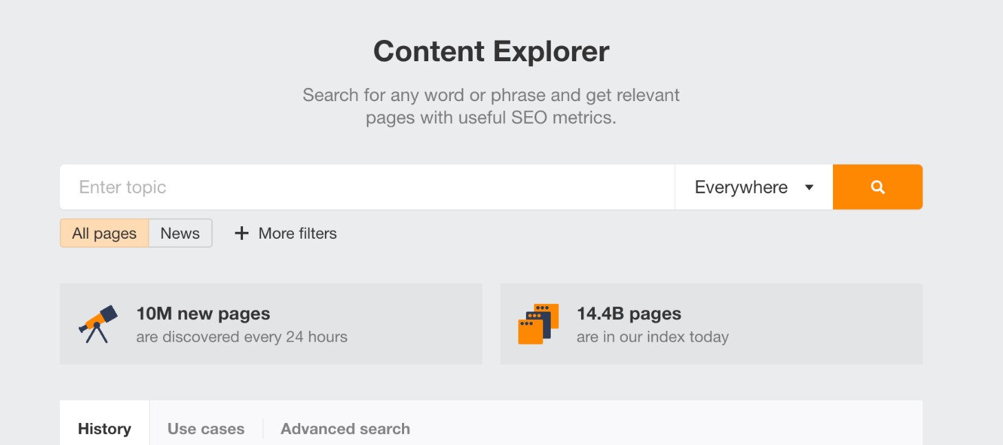 Ahrefs' Content Explorer Overview